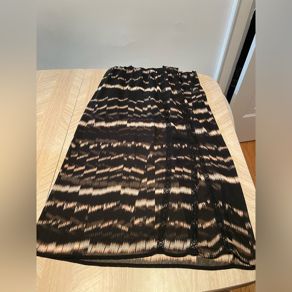 NWT Sinequanone dress, black/taupe drop waist, lace, sheer, slip dress with slit - Picture 5 of 5